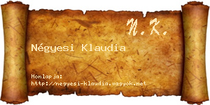 Négyesi Klaudia névjegykártya