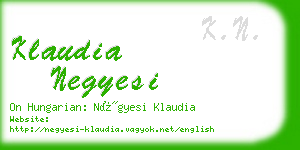 klaudia negyesi business card